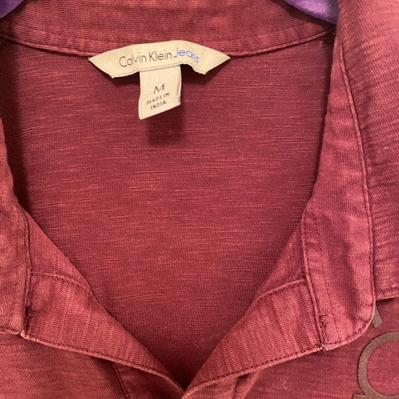 Calvin Klein Jeans Burgundy Polo Shirt - Picture 2 of 3
